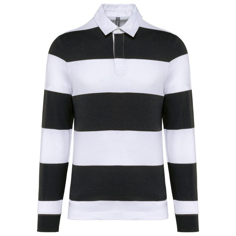 Polo rugby K285 Black / White Stripes