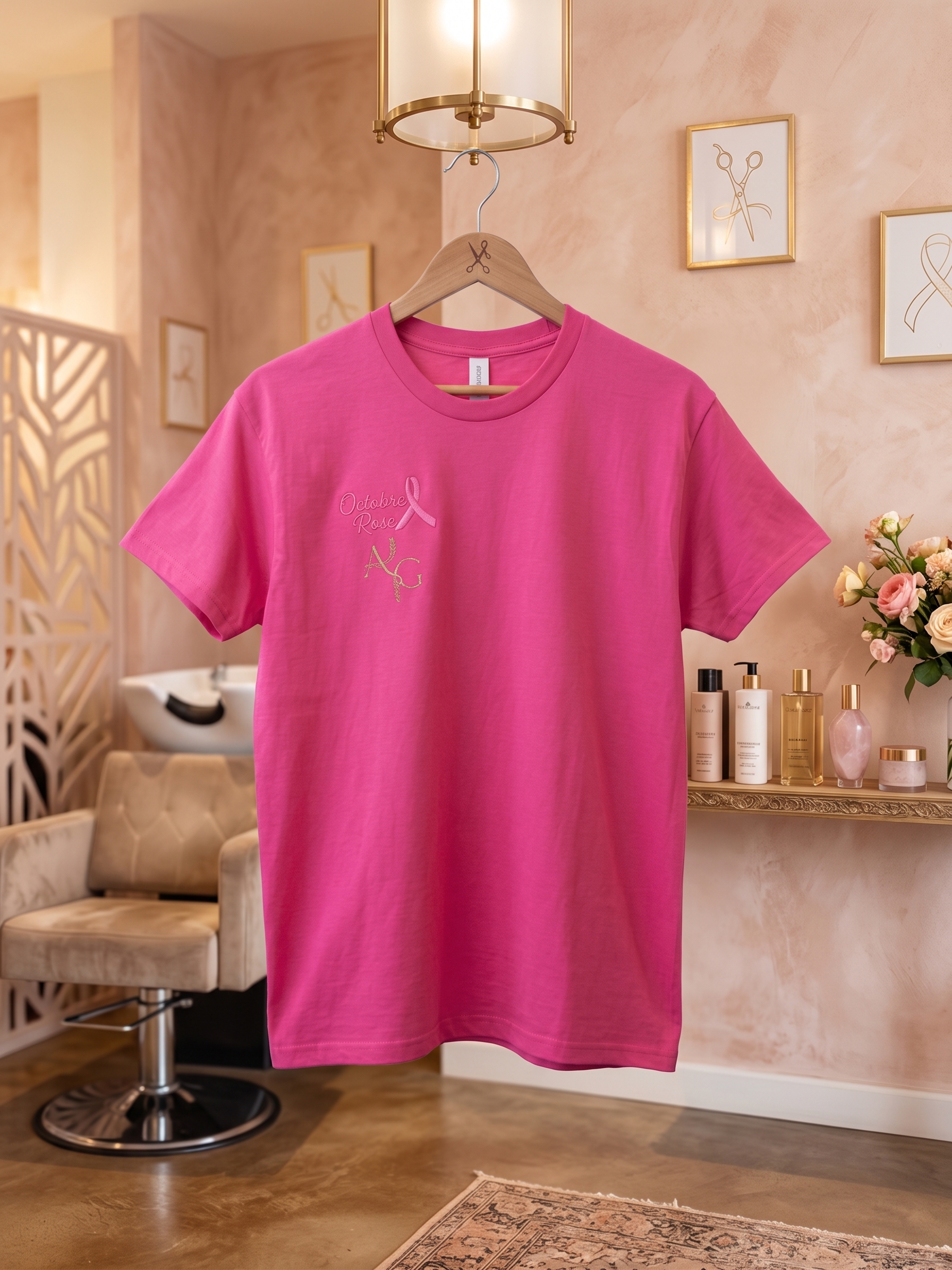Tshirt brodé Octobre Rose