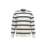 Ivory/-Navy-blue-stripes
